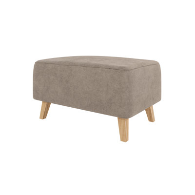 Footstool with Wooden Legs In Scandinavian Style Kamille