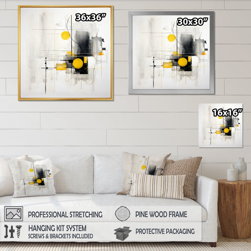 «Pureté de la forme IV» - reproduction sur toile, Cadre naturel flottant, H 36 po x l 36 po x P 1,5 po