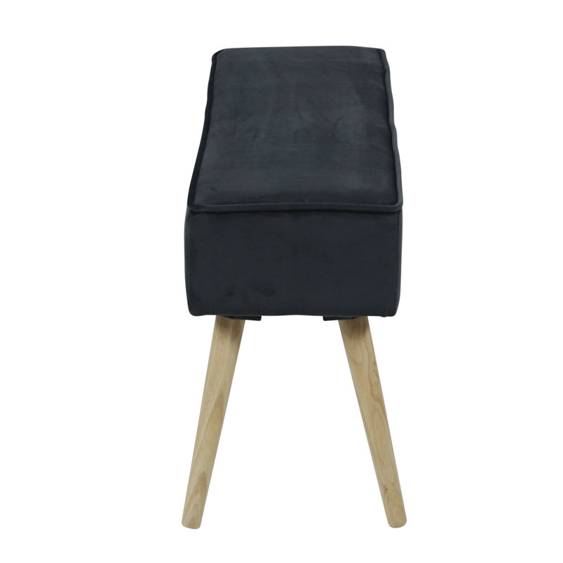 Mikaela Upholstered Bench, Dark Grey