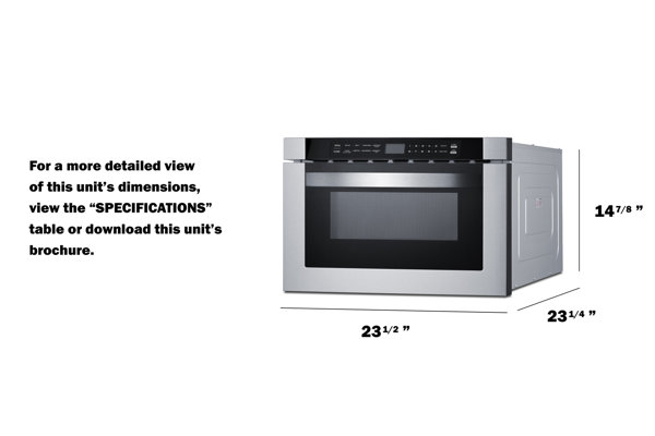 microwave drawer sizes