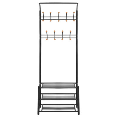 Clothes Rack with Shoe Storage Coat Wardrobe Organizer