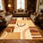 1PC modern geometric abstract brown beige circle square pattern area rugs for Living Room, Soft, All seasons, Easy-maintain, Washable Indoor mat, Farmhouse suitable for for dining table, bedroom, entryway...-996548224
