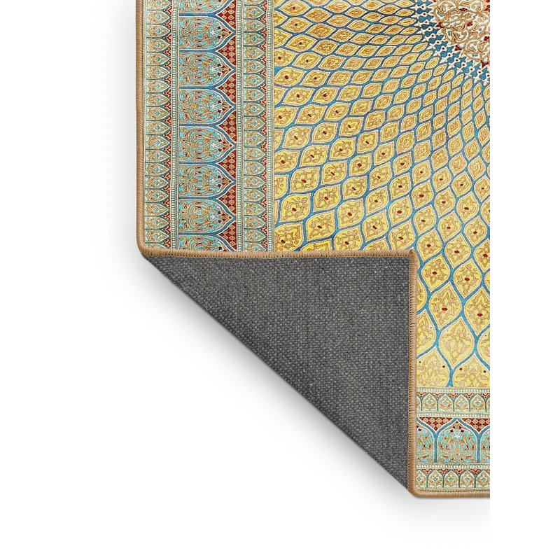Tapis oriental vert foncé / gris Hwithoveth, Rectangle 6 pi x 9 pi