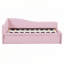 Lit de jour simple tapissier en L rembourré en forme de L avec lit gigogne, rose-2047130410