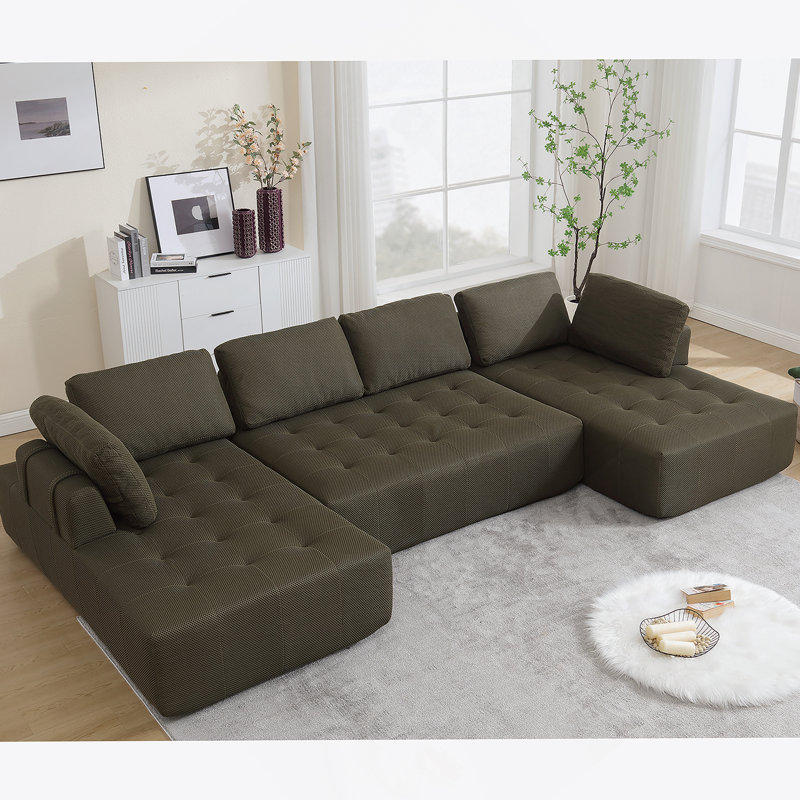 Canapé modulaire 138,5 po, canapé en U, salon, appartement