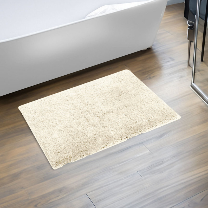 Better Trends Haven Collection 100% Polyester 2100 GSM Bath Rug, Non-Slip TPR Backing, 24" x 40" Soft, Absorbent & Quick Dry Rug for Bathroom, Shower, Tub, Vanity & Sink Area, Ivory