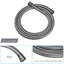 Système de douche carré 12 po Nickel brossé - barre coulissante réglable, soupape équilibrée et accessoire portatif avec barre murale, unité