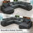 Latitude Run Modular Sectional Sofa, Oversized 7 Seat U Shaped Cloud Couch-1419537486
