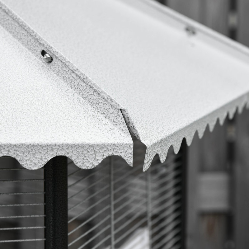 Cage à oiseaux 77 po, solutions de rangement spacieuses pour oiseaux, vol en acier avec rangement, fabrication blanche