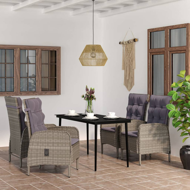 Ensemble bistro 2 personnes Caitlyn-Rose, Gris, 4, H 29,1 po x l 31,5 po x P 31,5 po