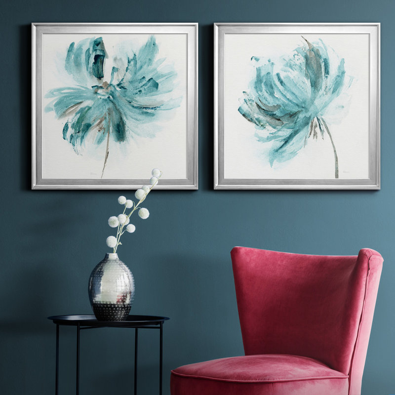 «Blue Dance I», reproduction de cadre photo sur toile 2 pièces, H 22,5 po x l 45 po x P 1,5 po, Argent