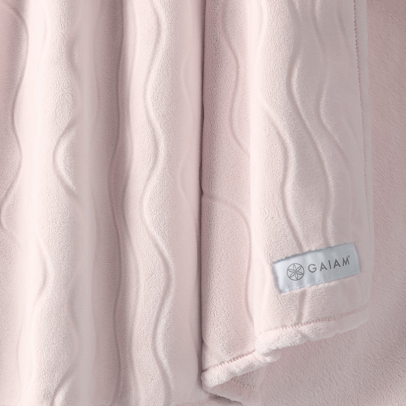 Jeté 100% polyester GAIAM Velvetloft, Jeté, Blush