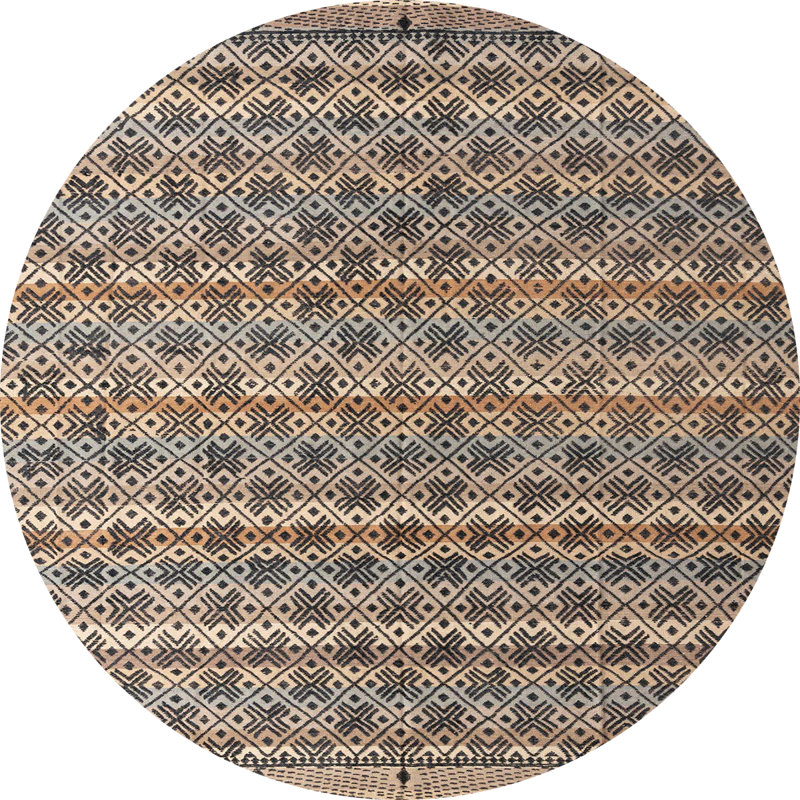 Abstract Indoor Rug, Round 5'