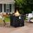 50,000 Auto - Ignition Propane Gas Fire Pit Table, 32 Inch Square, , Textured Frame Design, Ideal For Outdoor Retreats Square Table With Gas, Waterproof Cover, Stainless Steel Basin, Great Backyard