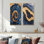 Cristal turquoise et glissade de bois en spirale I - Collection d'art mural ferme 2 pièces