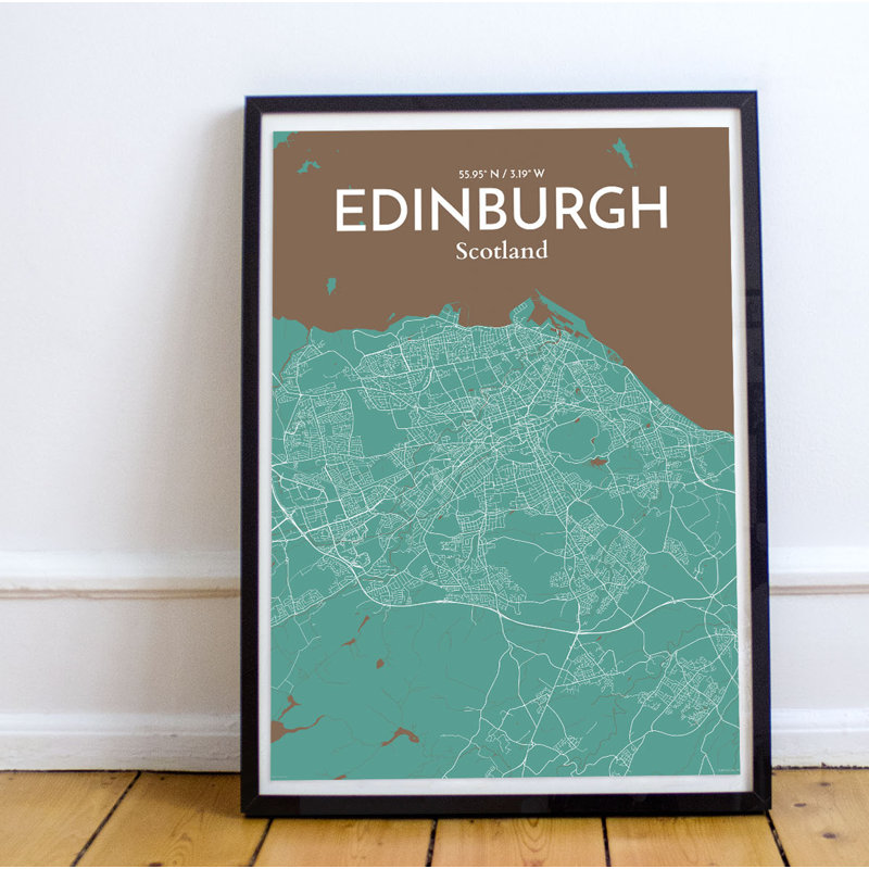 Edinburgh City Map - No Frame Print, 43.2cm H x 27.9cm W x 0.1cm D