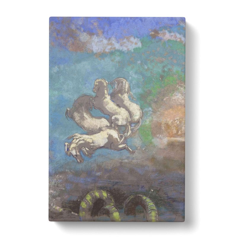 White Horses by Odilon Redon - Wrapped Canvas Painting, 50cm H x 35cm W x 3cm D