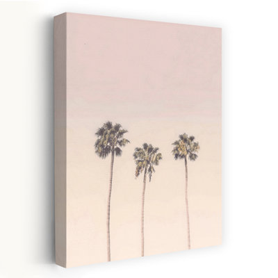 «Peachy Palms», art mural contemporain abstrait