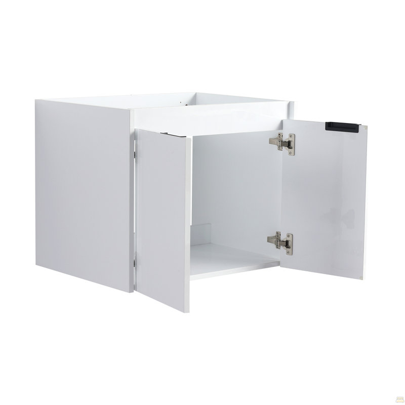 Meuble-lavabo 24 po avec lavabo en résine, 2 portes à fermeture en douceur, fixation à flotteur
