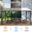 Pavillon de jardin d'extérieur en polycarbonate à toit rigide - Pavillon de jardin mural en aluminium avec toit incliné-124568588