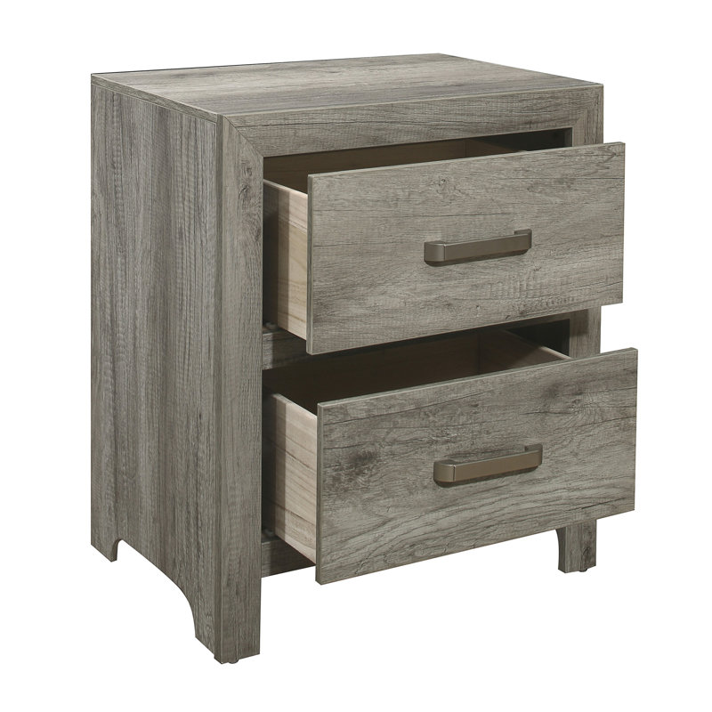 Table de chevet transitionnelle en simili bois plaqué