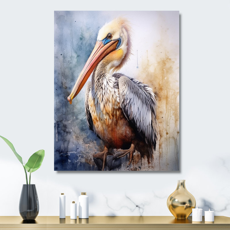 Majestic Pelican I - Décoration murale en métal Pelican, H 40 po x l 30 po