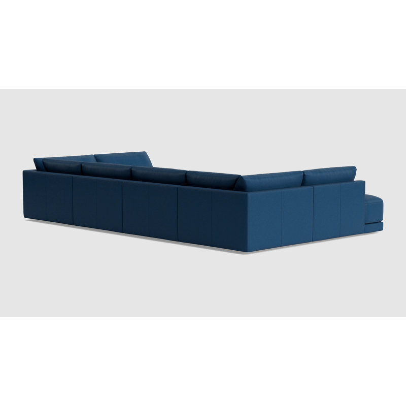 Eva Sectional, Leather - Deep Blue