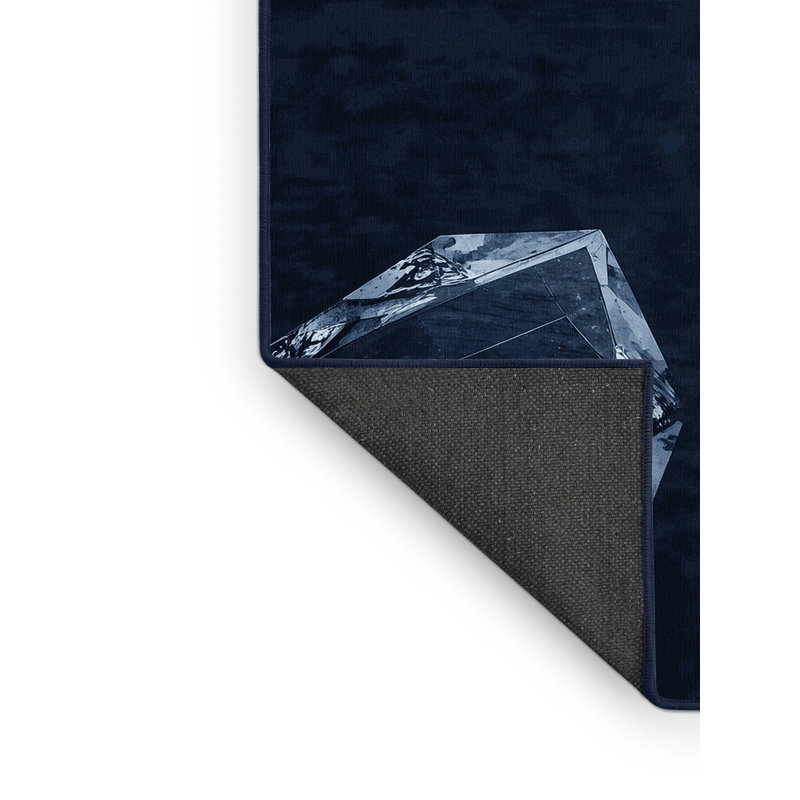 Tapis gris moelleux doux et moelleux à motif géométrique en caverne de cristal Kelton, 8 x 10