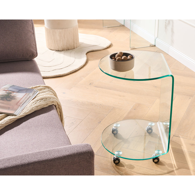 Pedestal End Table, Clear