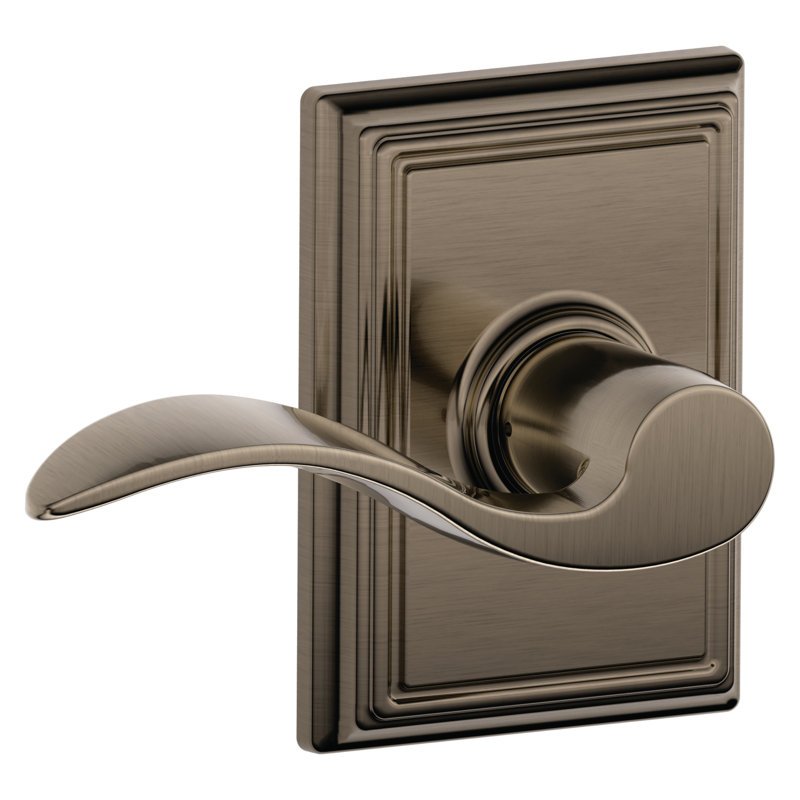 Poignée de porte de passage avec rosette Addison de Schlage, Nickel antique