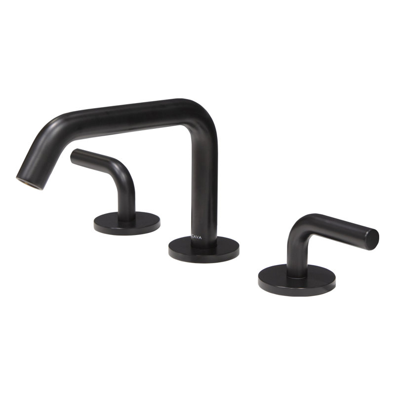 Cigno Widespread Bathroom Faucet with Drain Assembly, Matte Black