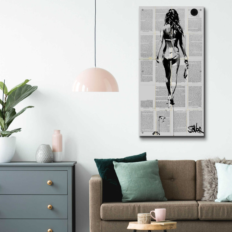 Art mural en verre Trinx "Beach Comber" par Loui Jover, 48" H x 24" W x 0.2" D