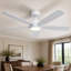 Ventilateur de plafond intelligent 52 pouces à 5 pales avec lumière, WiFi / APP / Voix / Télécommande, moteur à courant continu réversible à 6 vitesses et faible bruit-1276717899-1276717896