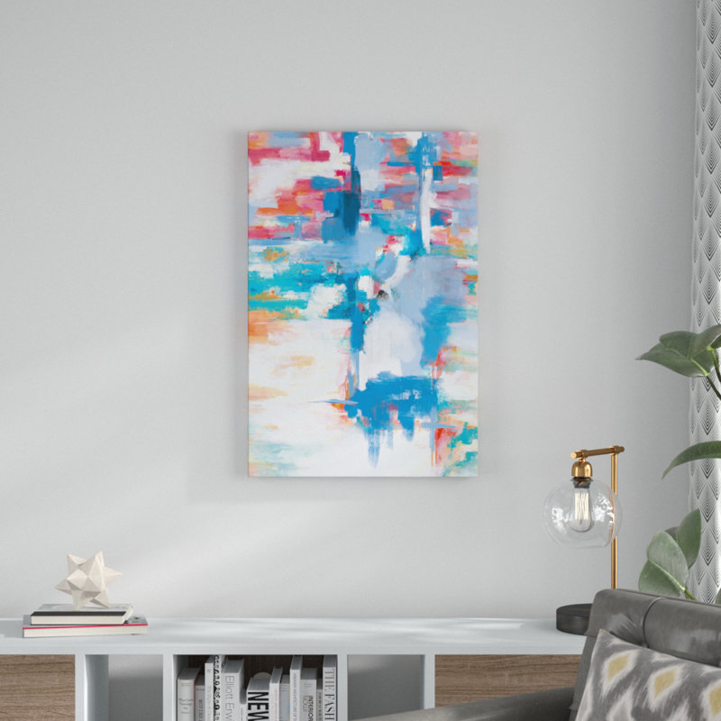 «Red Blue and Orange Brush Strokes», impression sur toile