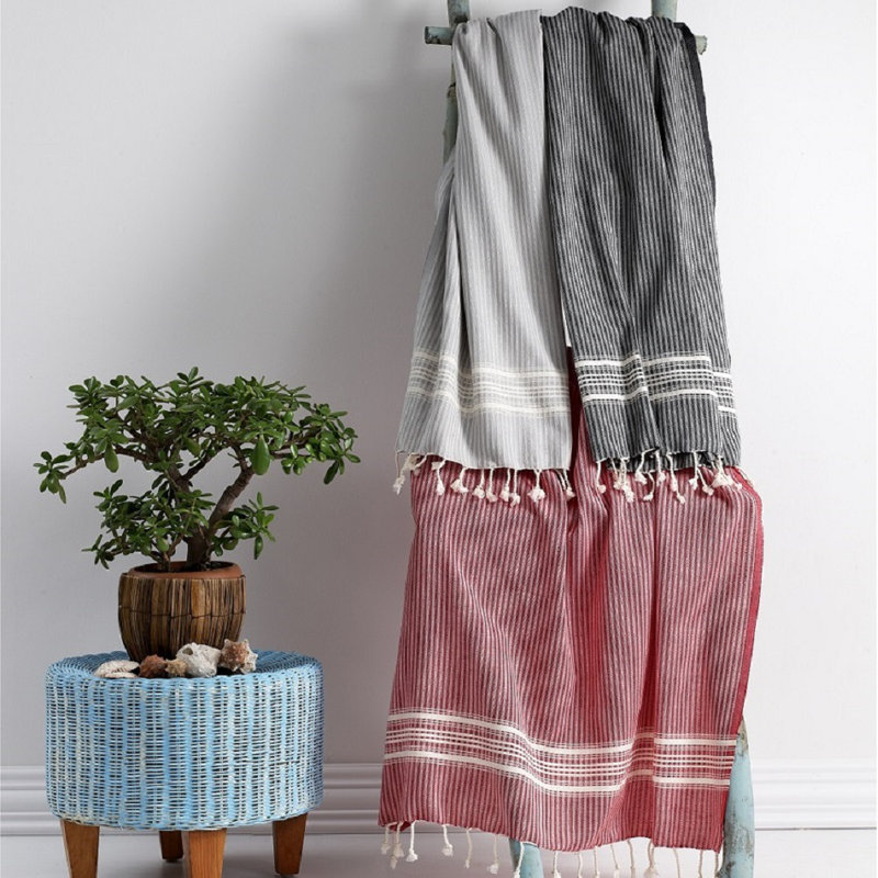 Greer Turkish Cotton Ultra Light Beach Towel, Red