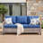 Outdoor Rattan Sofa, All Weather PE Wicker Couch With Waterproof Cushion For Porch, Backyard, Balcony, Deck-322836586