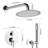 Modern Round Shower System, Rain Shower Head with Handheld Spray, Shower Faucet Set-114792285