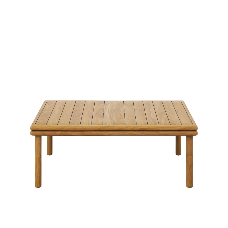 Wren Outdoor Patio Teak Wood Coffee Table In Natural