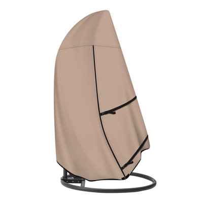 Patio Hanging Egg Chair Cover - Waterproof Outdoor Single Seat Swing Egg Chair with Stand Cover 45W x 33D x 68H inches