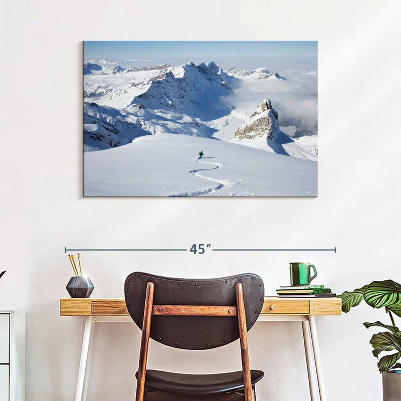 Sireci Skier In Powder Snow, 26" H x 39" W