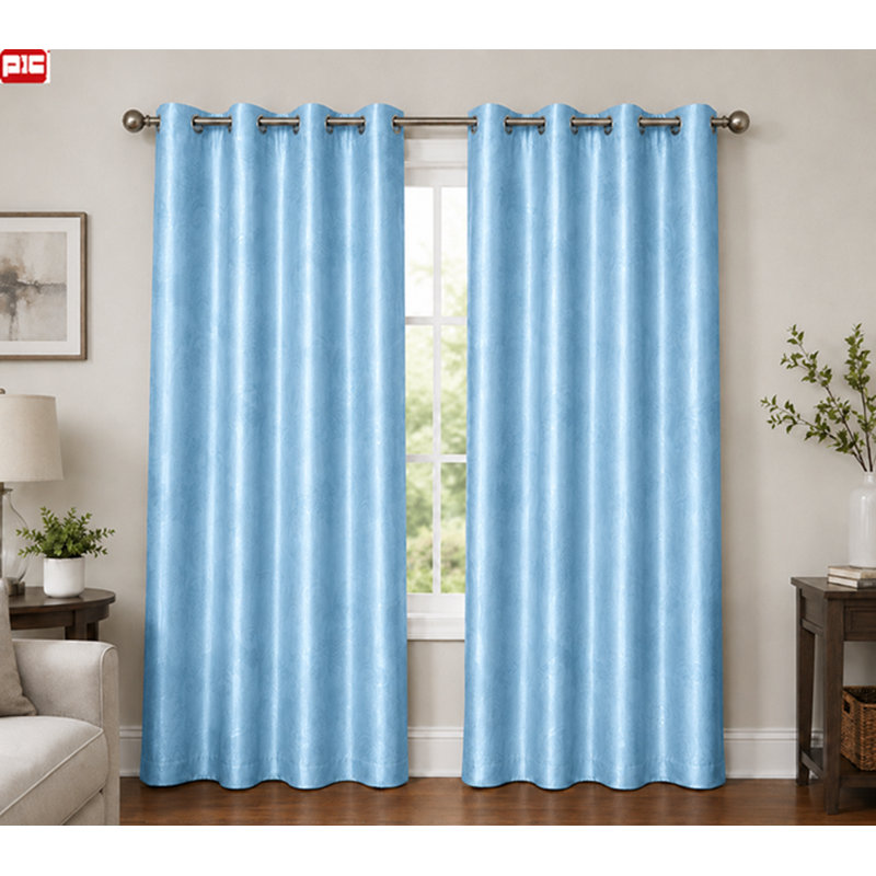 Rideau en polyester Dickison, L 54 po x L 84 po, Bleu
