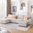 3 Pieces U Shaped Sofa With Removable Ottomans-1239125156