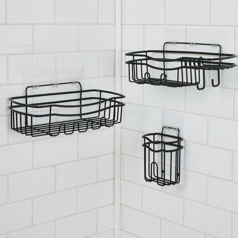  Ensemble de support de douche adhésif 3 pièces Ultimate en noir