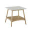 Table d'appoint au charme moderne - Structure et plateau en bois massif, étagère de style contemporain, harmonie douce, équilibre parfait