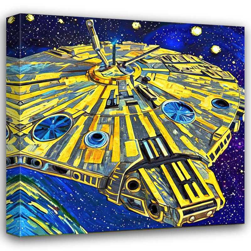 Millenium Falcon One par Stephen Chambers, impression sur toile tendue, L 15 po x H 15 po