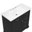Meuble-lavabo 36 po avec lavabo, lavabo en céramique, 2 tiroirs basculants, charnières de porte à fermeture en douceur, noir-118004045