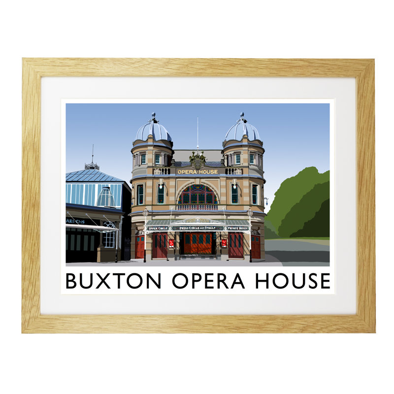 Buxton Opera House 3 by Richard O'Neil - Print, Oak Wood Frame, 33.5 cm H x 43.5 cm W x 2.2 cm D