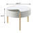 Sowers Round Coffee Table with Storage in White and Natural