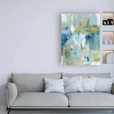 " Wrapped Canvas Wall Art - Christina Long 'Lakeside Abstract' Wall Art For Living Room, Bedroom, Or Office Décor - 35x47 " by Christina Long Painting Print