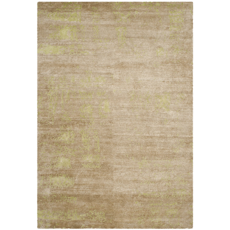 Tapis de couleur unie en soie / lin / coton noué à la main Desarea, Rectangle 10 pi x 14 pi